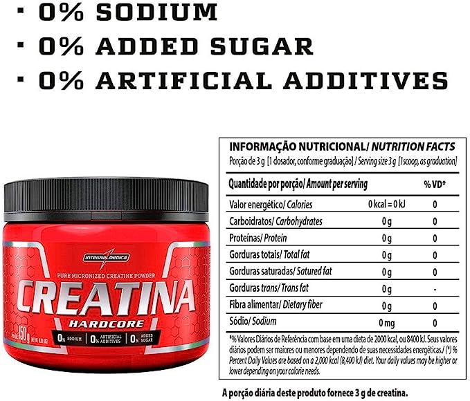 Integralmédica Creatina Hardcore Sabor Neutro