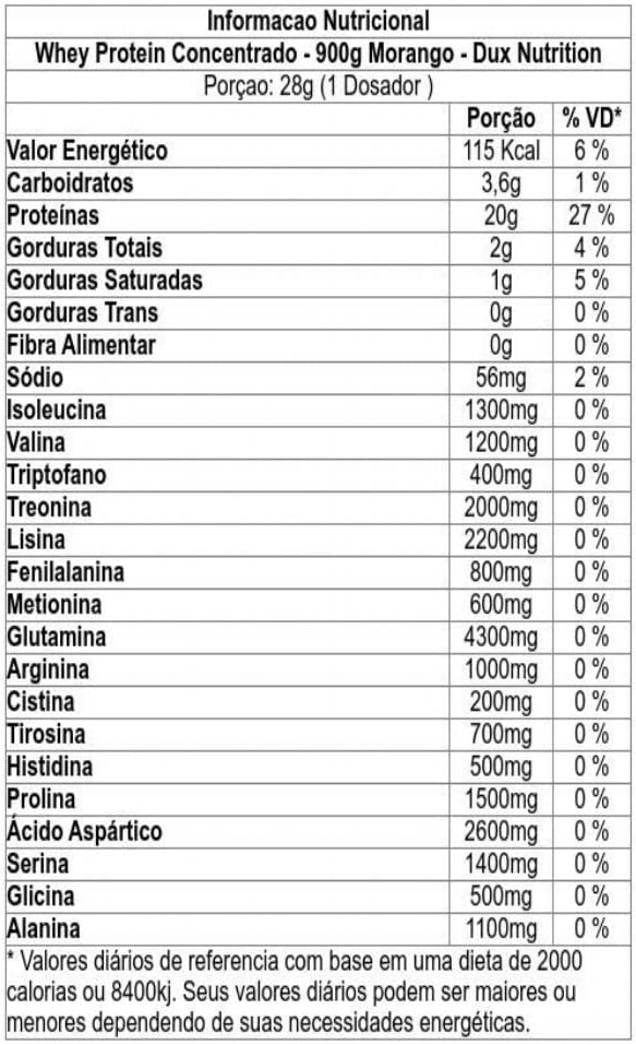 DUX Whey Protein Concentrado 900g