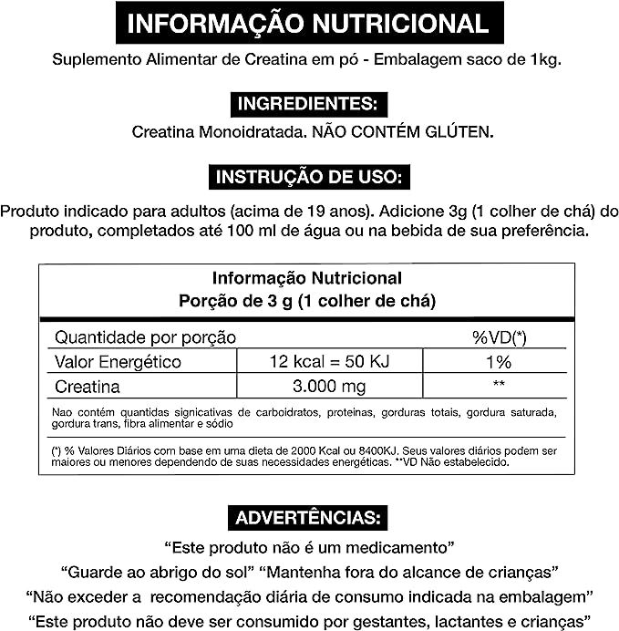 Adaptogen Creatina Monohidratada Sem Sabor 300g