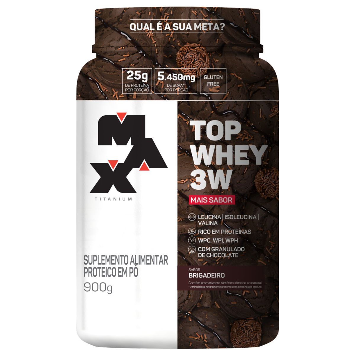 Max Titanium Top Whey 3W +Sabor 900g