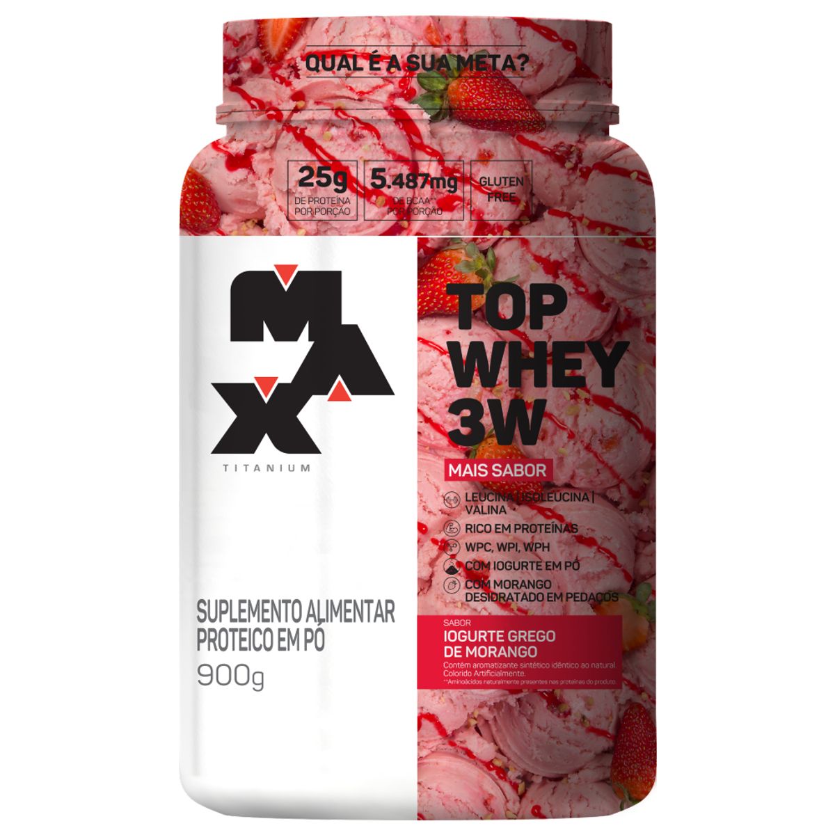 Max Titanium Top Whey 3W +Sabor 900g