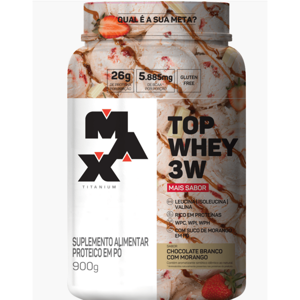 Max Titanium Top Whey 3W +Sabor 900g