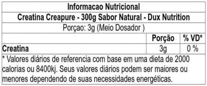 DUX Creatina Creapure Sem Sabor 300g